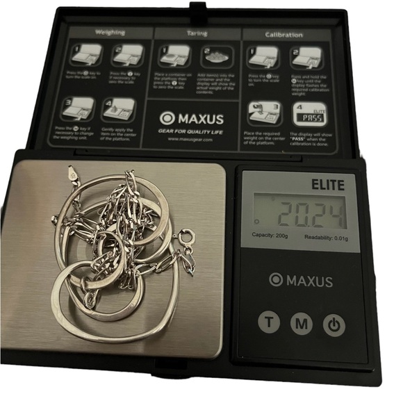 Sterling Silver Triple Interlocking Hearts Necklace, Stars & Stripes 24” - Picture 2 of 7